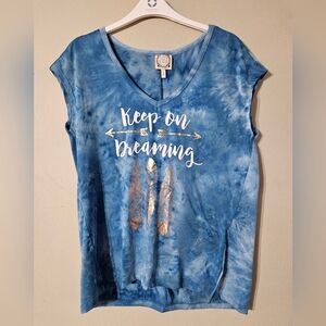 Truself Boho Tiedye Feather Top Small